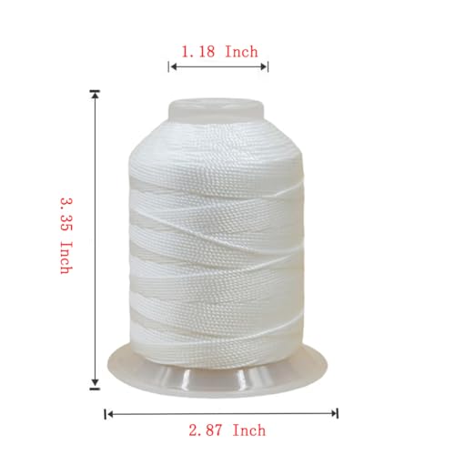 0.8mm 270 Yards Twisted Silk Cord Trim 3-Ply Twine Thread Braided Polyester String for DIY Crafts,Macrame, Pendants,Jewelry,Friendship Bracelets,Necklaces（White） - color: White, size: 0.8MM