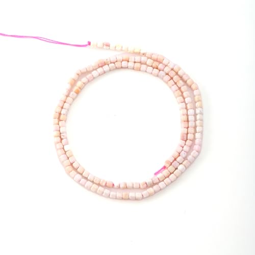 Faceted Natural Pink Shell 2-3mm Cube Square Loose Beads Gemstone Small Loose Beads Healing Crystal Energy Stone for DIY Jewelry Making 15" - color: Pink shell
