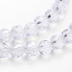 Perlin Czech Bohemian Crystal Glass Beads Faceted Round 4mm 90 Pieces Loose Spacer 1 Strand Beads for DIY Jewelry Earrings Necklace Bracelet Making (Crystal Clear) - color: Crystal-clear