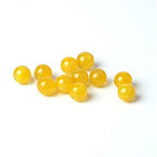 100Pcs Natural Stone 6mm Yellow Agate Round Loose Gemstone Energy Healing Beads Hole Size 1mm DIY Smooth Beads for Bracelet Necklace Earrings Jewelry Making - color: Yellow Agate, size: 6mm