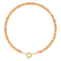 KissYan Beaded Gemstone Necklace for Women, Natural Stone Beach bead Necklace, 18" Boho Summer Handmade Jewelry Gifts - color: Sunstone