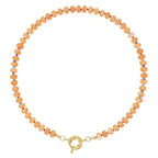 KissYan Beaded Gemstone Necklace for Women, Natural Stone Beach bead Necklace, 18" Boho Summer Handmade Jewelry Gifts - color: Sunstone