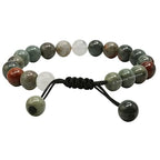Amazing Gemstone African Bloodstone Bracelet for Women Men's Gifts - Protection Healing Crystal Bracelet - 8mm Gemstone Beaded Adjustable Bracelet Pulseras Para Hombres Mujer Stocking Stuffers - color: African Bloodstone