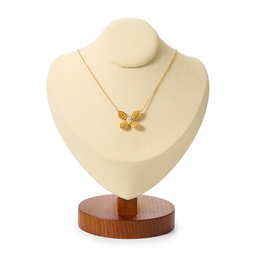 Jewelry Bust Necklace Display Microfiber Jewelry Necklace Display Stand for Show Selling - color: White