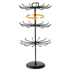 3 Tier Rotating Jewelry Stand with Adjustable Height, Necklace Holder Display Stand with 36 Hooks, Metal Jewelry Tree Organizer for Bracelets, Keychain Display, Jewelry Display for Vendors