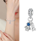 Charm for Bracelets and Necklaces, Heart Animals 925 Sterling Silver Bead Celestial Sun Moon Star Charms Jewelry Gift for Women Girls - color: Rocket Astronaut Charms