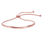 WOWORAMA Adjustable Slider Bracelets for Women Bar Friendship Bangle Bracelet for Women Gold/White Gold/Rose Gold Bolo Bracelet - color: Twist Bar-Rose Gold