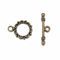 Adabele 20 Sets Flower Toggle Clasp 14mm (0.55 Inch) T-Bar Closure Tarnish Resistant Antique Bronze for Necklace Bracelet Craft Jewelry Making MC-AF62 - size: 14mm Flower Toggle
