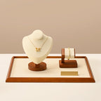 Jewelry Bust Necklace Display Microfiber Jewelry Necklace Display Stand for Show Selling - color: White