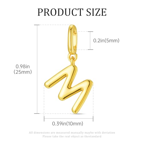 OVRUNS Initial Charm for Women,Letter Bracelet Necklace Charms Alphabet Pendant Charms With Clasp - color: Gold, style: Letter D