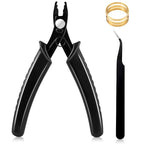 URSKYTOUS Bead Crimping Pliers Bead Crimper Tool for Jewelry Making 5 Inch Crimping Pliers Tool with PVC Handle Jewelry Crimper Plier for Bracelet Beading DIY Craft Jewelry Making Supplies (Black) - color: Rm Black