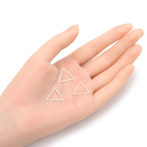 Adabele 50pcs Silver Triangle Beading Hoop Link Jewelry Findings 17mm Geometric Connector Open Back Bezel Frame for DIY Craft Jewelry Making CF72-2 - size: Triangle Shape (0.67 inch)