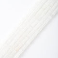 5x12mm Natural White Jade Stone Bamboo Shape Gem Healing Energy Loose Spacer Beads for DIY Necklace Bracelet Earring - color: White Jade
