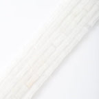 5x12mm Natural White Jade Stone Bamboo Shape Gem Healing Energy Loose Spacer Beads for DIY Necklace Bracelet Earring - color: White Jade