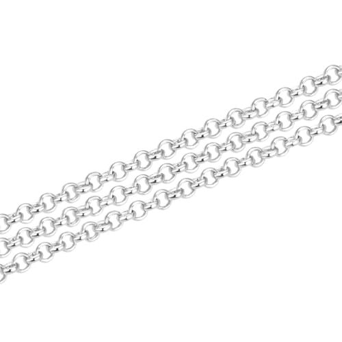 Adabele 5 Feet Authentic 925 Sterling Silver Unfinished Rolo Belcher Cable Chain Link 1.5mm (0.06 Inch) Thin Small Bulk Hypoallergenic Nickel Free for DIY Craft Jewelry Making SSK-A1 - color: Sterling Silver, size: 1.5mm Chain - 5 Feet Long