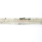 5x12mm Natural White Labradorite Stone Bamboo Shape Gem Healing Energy Loose Spacer Beads for DIY Necklace Bracelet Earring - color: White Labradorite