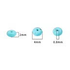 BEADIA Natural Blue Turquoise Disk Stone Beads 4x2mm 160pcs Rondelle Loose Semi Gemstone Beads for Jewelry Making Design - color: Blue Turquoise
