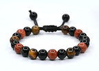Amazing Gemstone Anti Bullying Manifestation Bracelets - Black Obsidian Tiger Eye Red Jasper Bracelet Set for Healing Calming Anxiety Stress Relief Gifts Pulseras Para Hombres Mujer (Adjustable) - color: Bullying Support