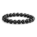 Crystal Vibe 8mm Beaded Bracelets For Women Men - Healing Crystal Bracelet - Adjustable Size - color: Black Obsidian