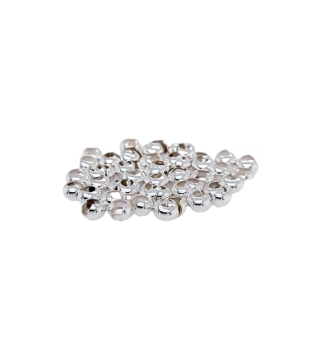 50pcs 925 Sterling Silver Open Crimp Bead Covers, 2.5MM, By CRAFT WIRE - color: 925 Sterling Silver, size: 2.5MM