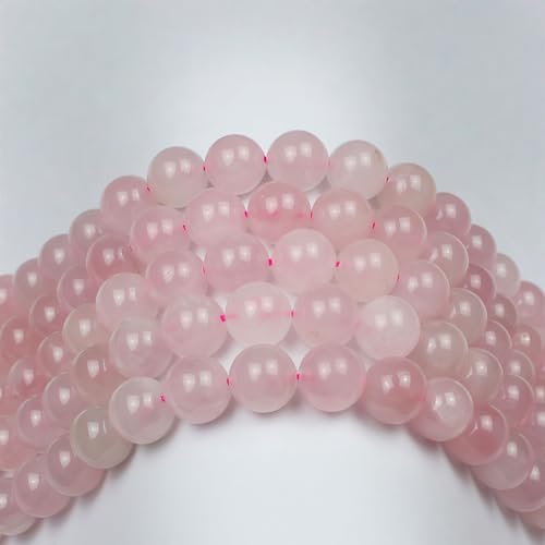 MJDCB 7A Pure Natural Rose Quartz Beads Round Loose Beads for Jewelry Making DIY Bracelet 15" (10mm) - color: Rose Quartz, size: 10mm