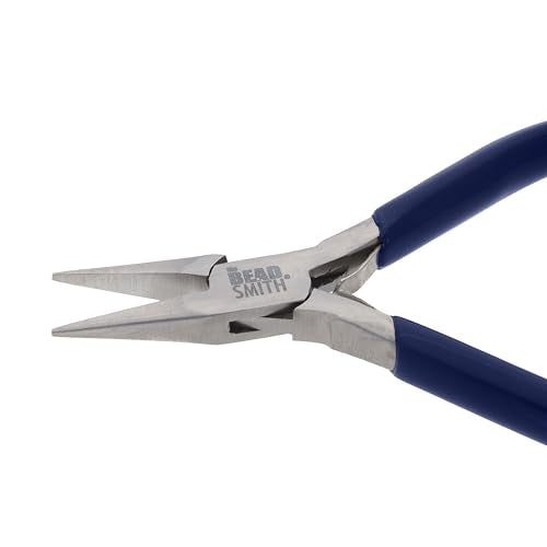 The Beadsmith Chain-Nose Pliers 4-1/2" Long with Fine Tips and Navy Blue Handles, Jewelry Making and Repair Tool - style: Chain Nose