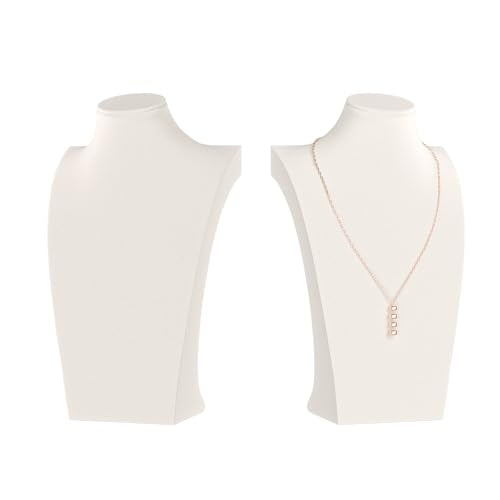 Necklace Bust Display Stand, Necklace Holder, Pendant Chain Necklace Organizer for Women (Beige Velvet, L 2PCS) - color: Beige Velvet, size: 11.4" Height (2pc)