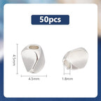 PH PandaHall 50PCS 925 Sterling Silver Beads for Jewelry Making, 4.5mm Triangle Brass Spacer Beads Long-Lasting Plated Loose Beads for Bracelet Necklace Earring Jewelry Making, Hole: 1.8mm - color: 925 Sterling Silver