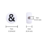 100Pcs Letter Beads - 4x7mm White Round Acrylic Alphabet Math Symbols for Jewelry Making DIY Bracelets Necklaces Key Chains - color: Math Symbols 100Pcs