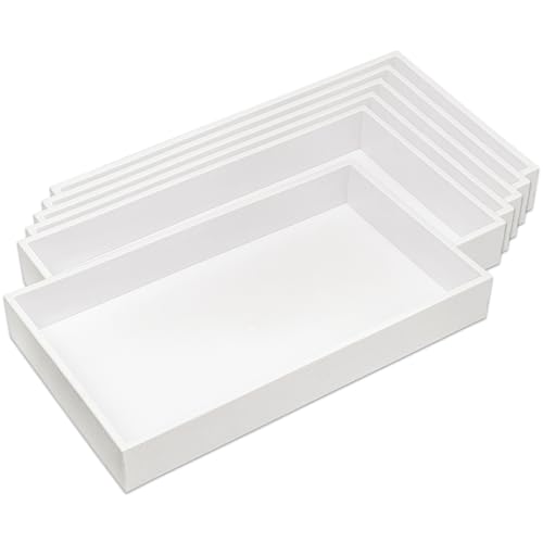 6-Pack 2" Stackable Plastic Jewelry Trays - Fit Full Size Inserts - Organizing Rings, Necklaces - Home, Drawer, or Retail - White by The Display Guys - color: White, size: Tray Only - 2" (6-Pack)