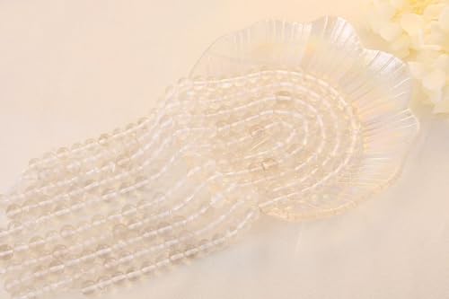 QINJIEJIE 100PCS Clear Crystal Beads 8mm Natural Stone Beads Round Loose Gemstone Bead for Bracelet Beading Crystal Jewelry Making DIY Necklace Earrings 0.32" - color: Clear Crystal, size: 100PCS