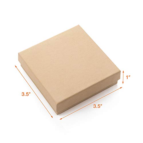 GEFTOL Jewelry Gift Boxes 40 Pack 3.5x3.5x1 Inch Cardboard Jewelry Boxes,Small Gift Boxes for Jewelry Earrings Necklaces Handmade Bangles Bracelets(Brown) - color: Brown, size: 3.5x3.5x1 Inch (Pack of 40)