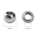 304 Stainless Steel Round Beads 3.0mm 400pcs Spacer Beads for Jewelry DIY Making and Repairing - size: 3.0mm