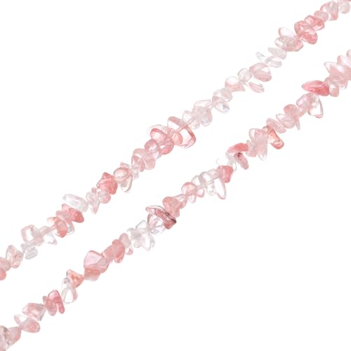 MECCANIXITY 310 Pcs Natural Drilled Watermelon Crystal Gemstone Chips Bulk 3mm to 5mm Dia. Irregular Tumbled Crystal Chip Beads for Jewelry Making Craft Supplies (Watermelon Red) - color: Watermelon Crystal, size: 3-5mm