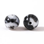100Pcs Natural Stone 6mm Black White Zebra Round Loose Gemstone Energy Healing Beads Hole Size 1mm DIY Smooth Beads for Bracelet Necklace Earrings Jewelry Making - color: Black White Zebra, size: 6mm