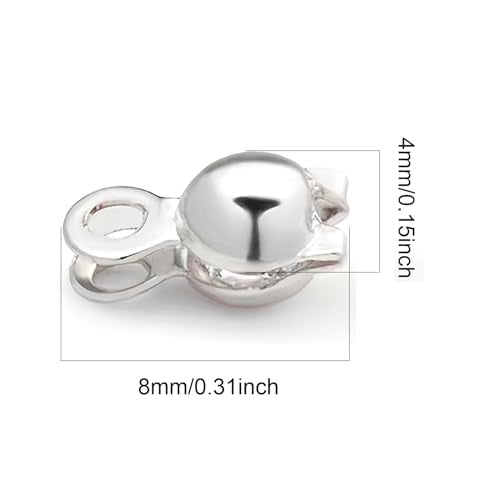 100 Pcs 925 Silver Crimp Beads for Jewelry Making - 4mm Crimp Bead Covers, Knot Covers for Jewelry Making, Knot Covers Clamshell Fold-Over Bead Covers for DIY Bracelets Necklaces - color: Silver