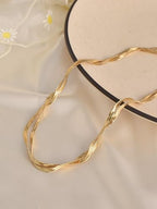 Moodear Gold Necklace for Women Dainty Chunky 14K Gold Plated/Sliver Plated Chain Necklace Cuban Link Paperclip Chain Choker Toggle Clasp Layered Necklace for Women Trendy Fashion Gift - style: Snake Chain