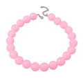 Colorful Chunky Beaded Necklace for Women Acrylic Bead Choker Necklaces Fashion Large Round Beads Necklaces for Women Handmade Summer Jewelry - color: Pink Beaded Necklace