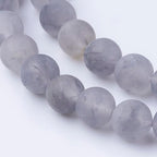 45Pcs Natural Cloudy Quartz Beads 8mm Round Natural Gemstone Beads Frosted Spacer Loose Bead for DIY Craft Bracelet Necklace Earrings Jewelry Making Supplies - color: Natural Cloudy Quartz-Frosted