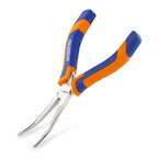 Mini Needle Nose Pliers, 6 Inches Straight/Bent Small Long Nose Pliers with Comfort Handle for Wire Wrapping, Electronic Repair, Jewelry Making - color: Bent Needle Nose Pliers - Blue