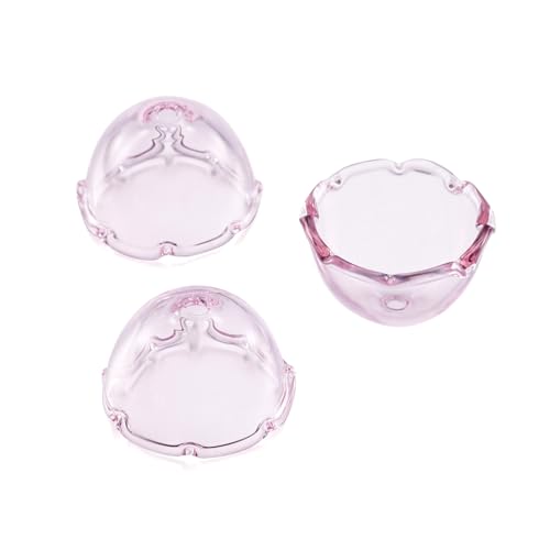 FASHEWELRY 10Pcs 21mm Glass Wind Bell Beads for Wind Chime Transparent Glass Fishing Bead Jellyfish Beads Light Pink Trumpet Flower Beads Caps for Craft Jewelry Making - color: 21mm，Light Pink