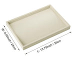 2 Pcs 13.8" x 9.5" Velvet Jewelry Tray Jewelry Display Tray Flat Tray, Stackable Empty Plate Trays for Earrings Necklaces Bracelet Rings Display Showcase - Light Khaki - color: Light Khaki, size: Flat Tray 13.8"x9.5"