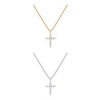 PAVOI 14K Gold Plated Cubic Zirconia Cross Necklace for Women | Cross Faith Pendant Necklaces - color: White & Yellow Pack