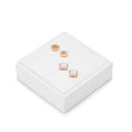 PU Leather Earring Stand Display Holder Organizer Jewelry Showcase (White) - size: 3.15" x 3.15" x 0.99"