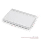 White PU Leather Jewelry Display Tray for Long Chain Pendant Necklace Organizer Display Showcase Jewelry Storage Tray - size: 18 Slot