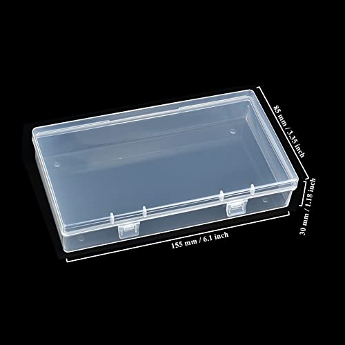 4 Pack Rectangular Clear Plastic Storage Containers Box with Hinged Lid for Beads and Other Small Craft Items (6.1 x 3.3 x 1.18 inch) - size: 6.1 x 3.3 x 1.18 inch