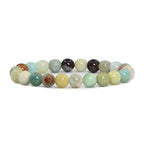 Justinstones Gem Semi Precious Gemstone 8mm Round Beads Stretch Bracelet 7 Inch Unisex - color: Multicolor Amazonite