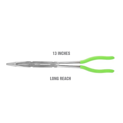 OEMTOOLS 22634 X-Type Needle Nose Pliers 45°, 13" Long Needle Nose Pliers, Chrome Plated to Resist Rust, Automotive, Construction, and Jewelry Making Tools - style: 13 inch long reach x-type pliers