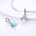 925 sterling silver bracelet necklace pendant, women's jewelry gift, dream catcher net bead pendant, suitable for original bracelets, parties, birthday jewelry gifts - color: KJC053
