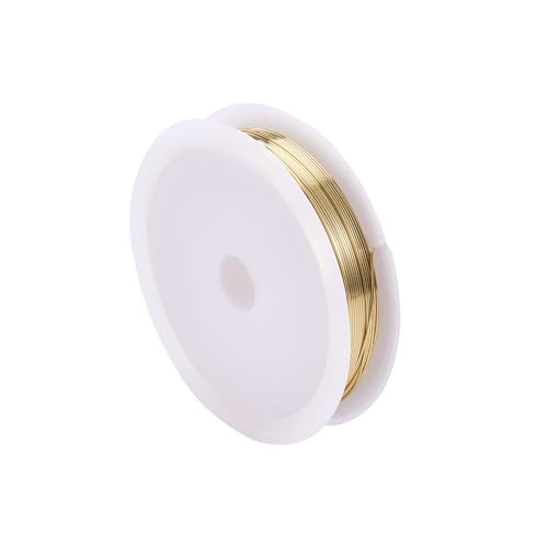 1 Roll 51.18 Feet(15.6m) 28 Gauge Round Copper Jewelry Bendable Wire Long-Lasting Plated Jewelry Wire Soft Artistic Wires Copper Metal Beading for Jewelry Making Crafts,Light Gold - color: 28 Gauge,Light Gold